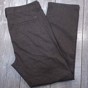 Prana Furrow Pants Mens 38x32 Brown Slim Fit Heathered Outdoor Casual Trousers